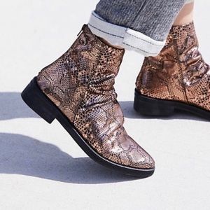 Free People Amarone Rose Gold Python Boots